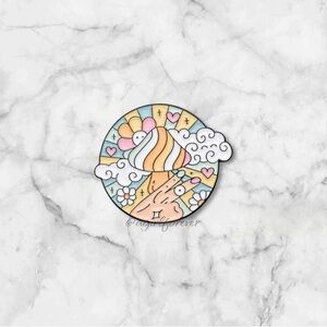 3/$18 NEW Mushroom Sun Clouds Peace Rainbow Enamel Pin Brooch